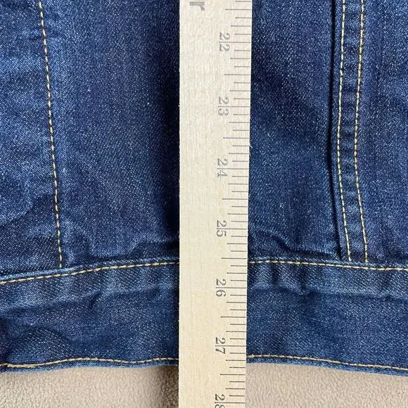 Levis Jacket Mens Extra Large Easy Rider Denim Medium Wash Trucker XL Biker Logo - Picture 16 of 16